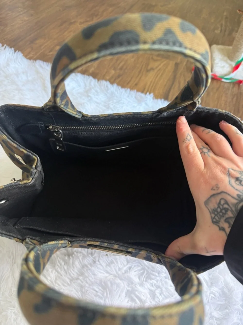 Prada Leopard Canvas Small Tote - Picture 8 of 10